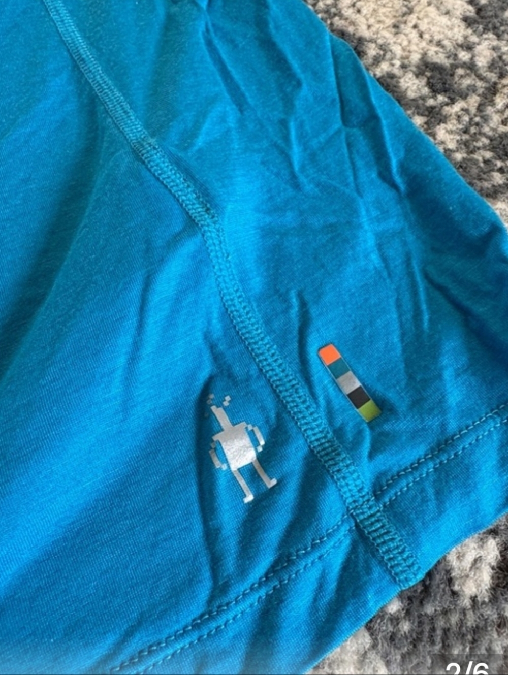 Smartwool womens merino sport 120 Short Sleeve Crew Shirt - Blue Size Large - Picture 4 of 4